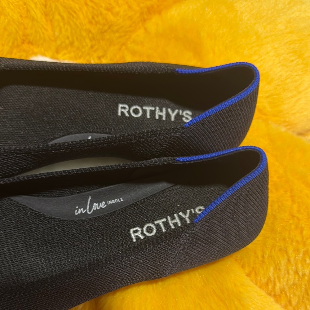 Rothy's Black Flats Sleek Minimalist Design - Picture 2 of 6